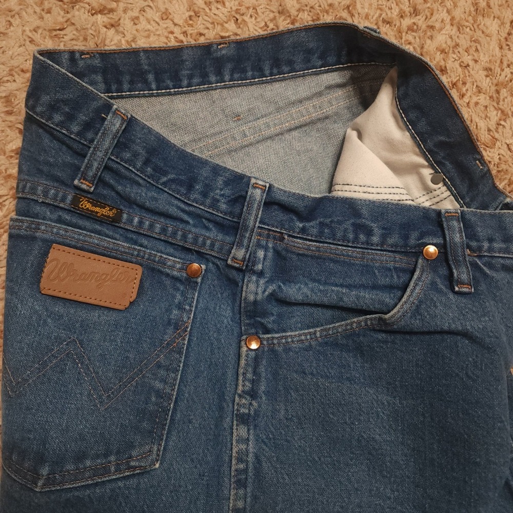 Wrangler Jeans Mens 36x32 Blue 13MWZ‎ Cowboy Cut Straight Leg Made in USA Indigo